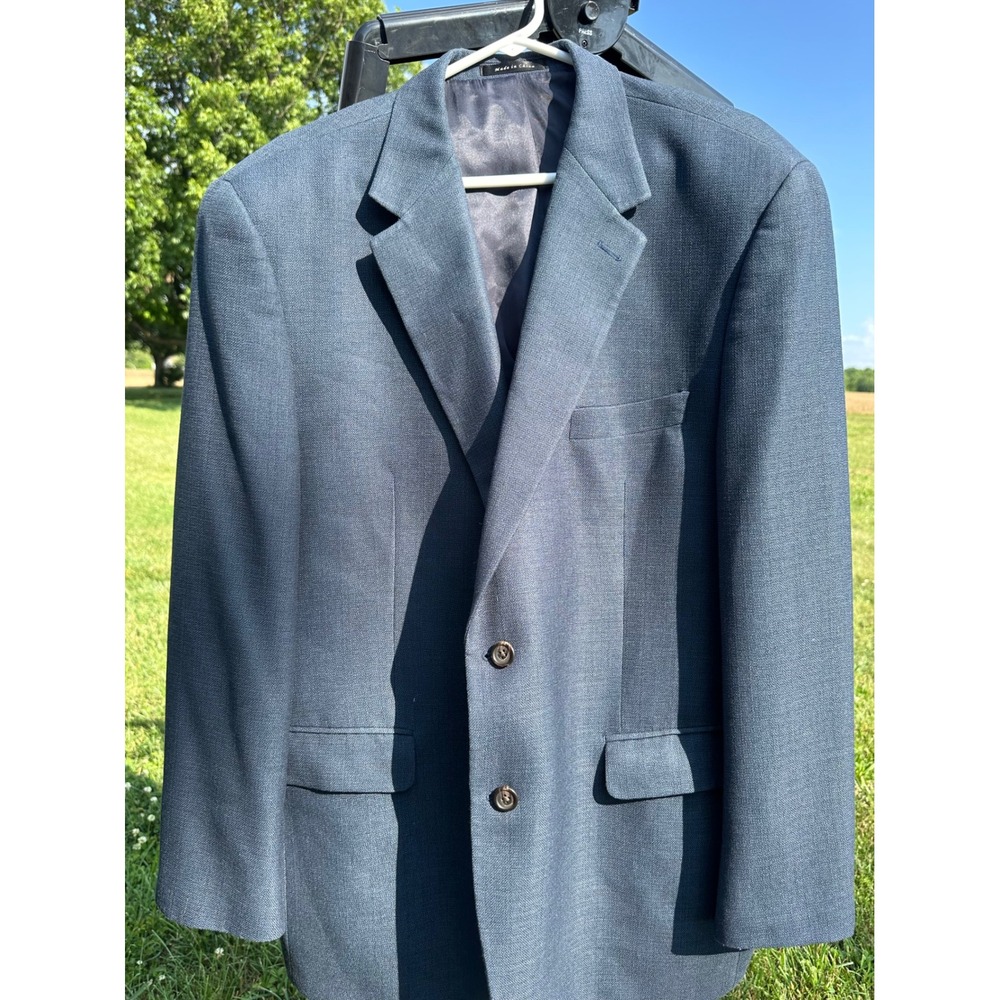 Lauren Ralph Lauren Men‎ Blue Gray Two Button Blazer Sport Coat Jacket